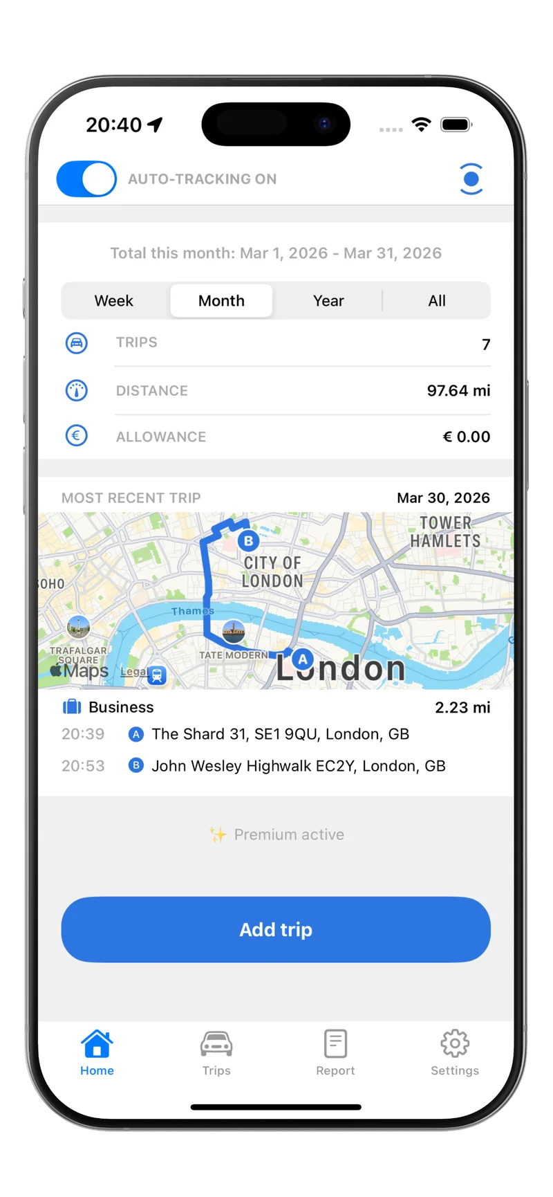 Automatic Mileage Tracking