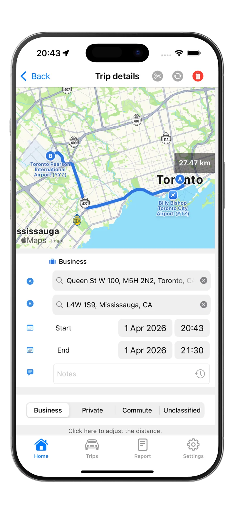 Mileage Tracker App