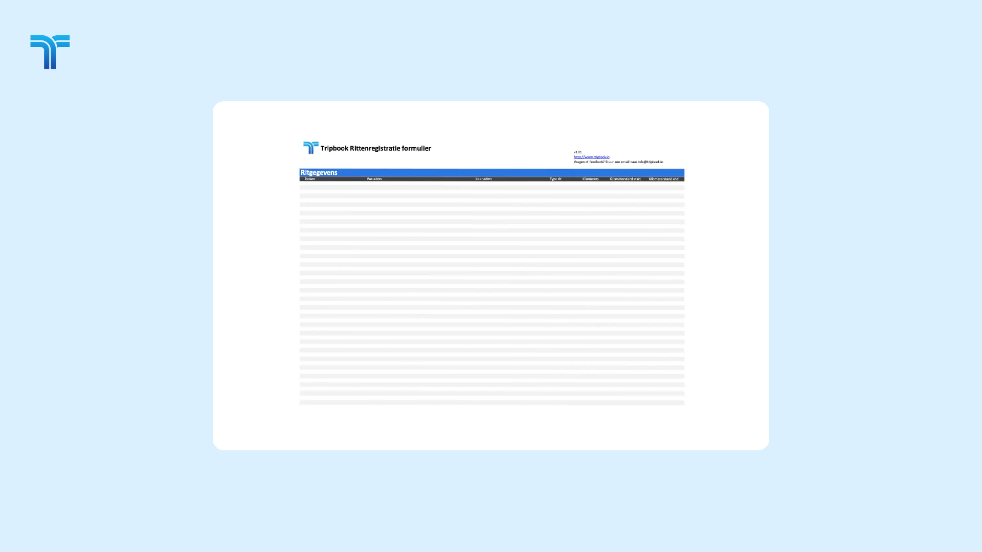 Rittenregistratie PDF Formuier